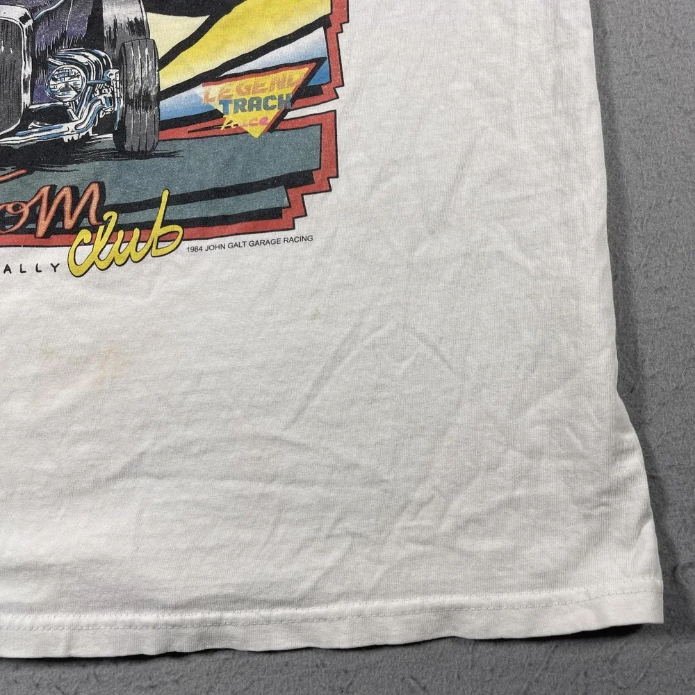 Vintage Thunder Kustom Club Shirt Mens Large‎ White Hot Rod Cars Made USA 80s